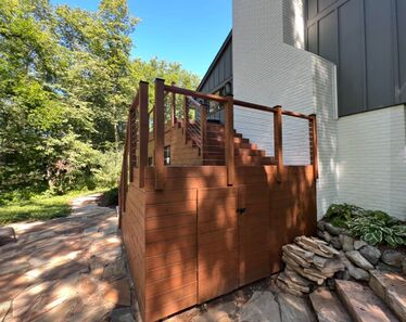 Cedar Deck with Cable Railings, Screened in Patio with Under Decking in Ogden Dunes, IN (2)